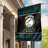 Clan Carmichael Modern Tartan Crest Garden Flag  - Welcome  BS40 Clan Carmichael Tartan Today